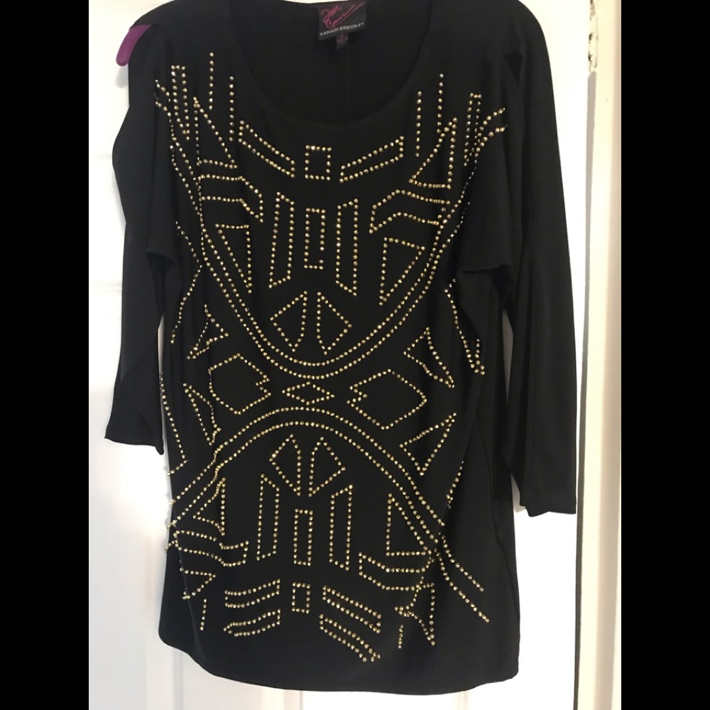 Beautiful Cold Shoulder beaded top